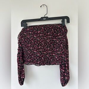 Wild fable floral top off the shoulder